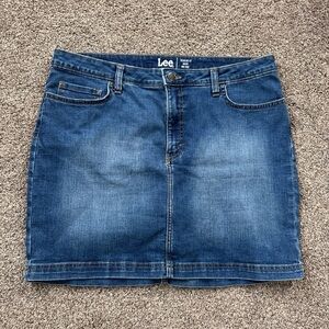 Lee Dark Wash Denim Mini Skort in Blue Womens 16 M EUC